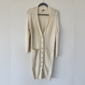 Pilcro Cream Long Cardigan Sweater